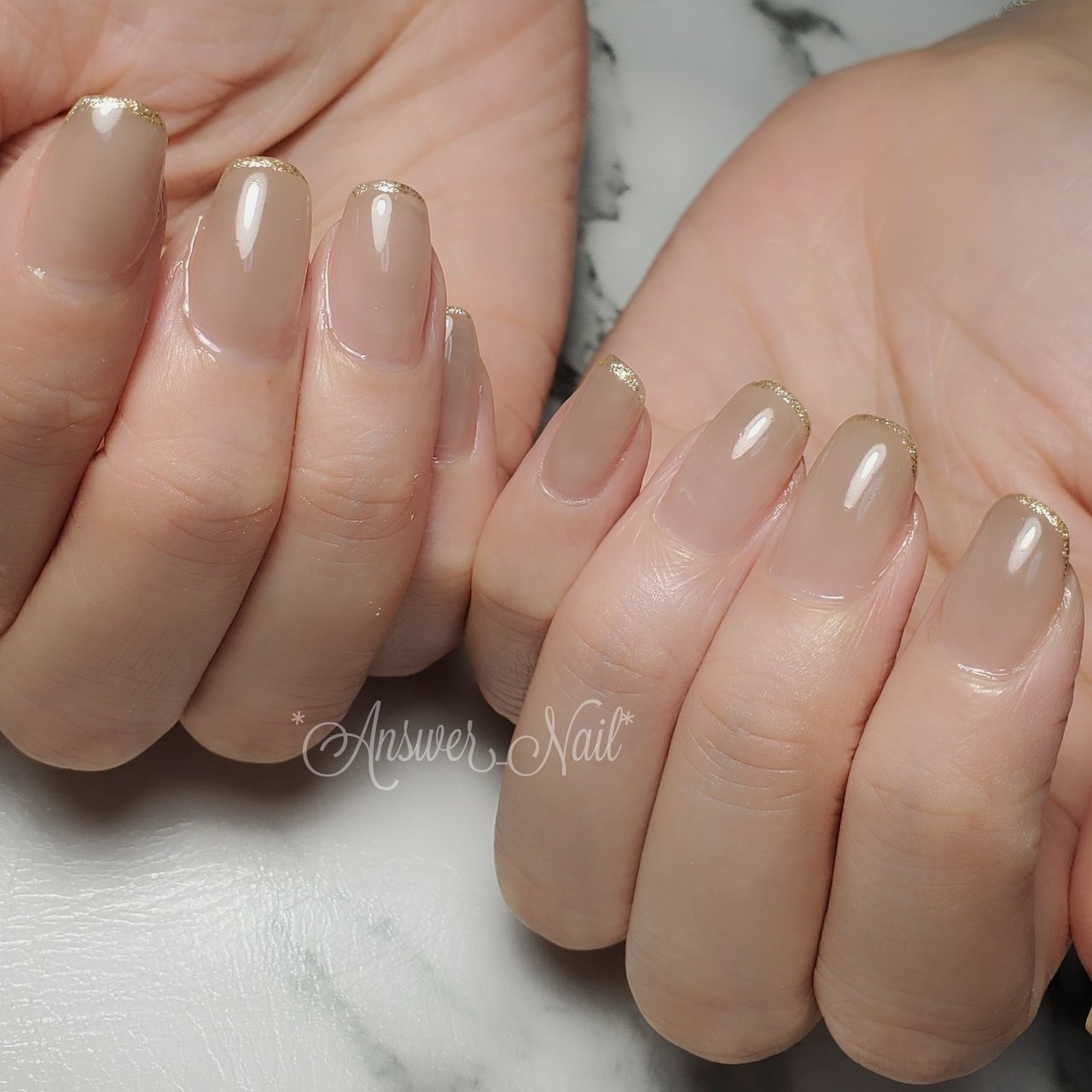 グラデーション/ベージュ - Answer_Nailのネイルデザイン[No