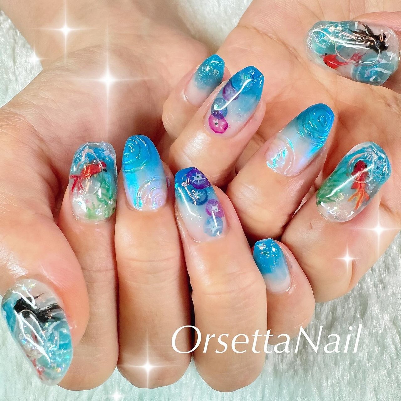 個性派/金魚 - OrsettaNailのネイルデザイン[No.8949976