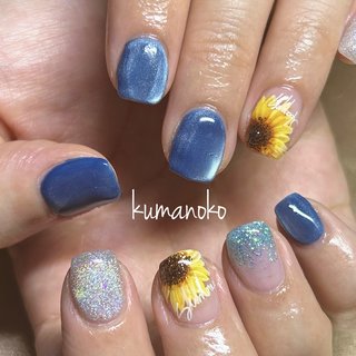 ┈┈┈┈┈┈┈┈┈┈ #kumanoko #kumanokonail 
 #可児市ネイル #可児市ネイルサロン 
#多治見ネイル #美濃加茂ネイル #自宅ネイル #パラジェルネイル #パラジェル #パラジェル登録サロン #プリジェル #自爪を削らないジェル #nail #ジェルネイル #ネイル #プライベートネイルサロン#ひまわりアート #ひまわりネイル #手描きネイル #手描きアート #マグネットネイル #ブルーネイル #夏ネイル #夏 #icegel 
┈┈┈┈┈┈┈┈┈┈ #夏 #ハンド #マグネット #ひまわり #ショート #スクエア #イエロー #ブルー #ブラウン #ジェルネイル #お客様 #ayana #ネイルブック