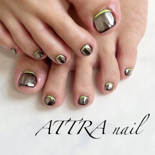フット/フレンチ/ホワイト/シルバー - nail atelier MACCLEの