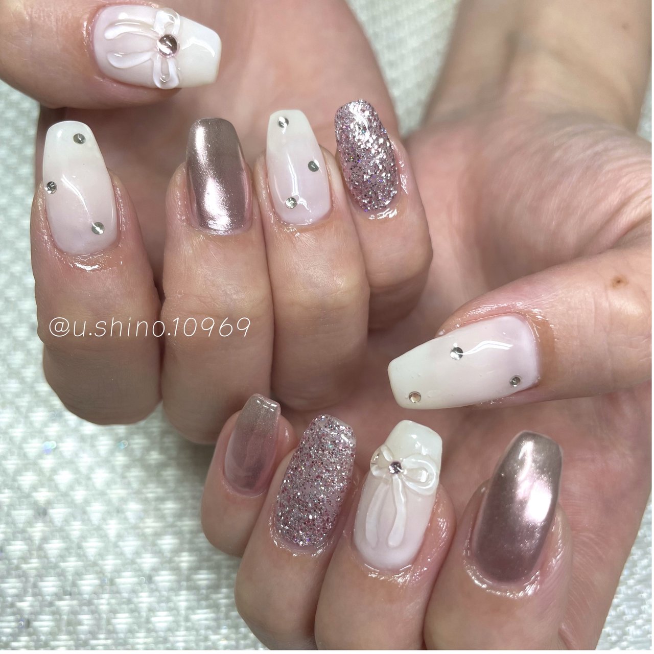 ネイルチップ オーダー キルティング マグネット エンジェル ミラー