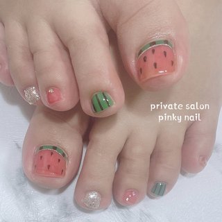 おすすめ順｜#スイカフットネイルのネイルデザイン｜ネイルブック