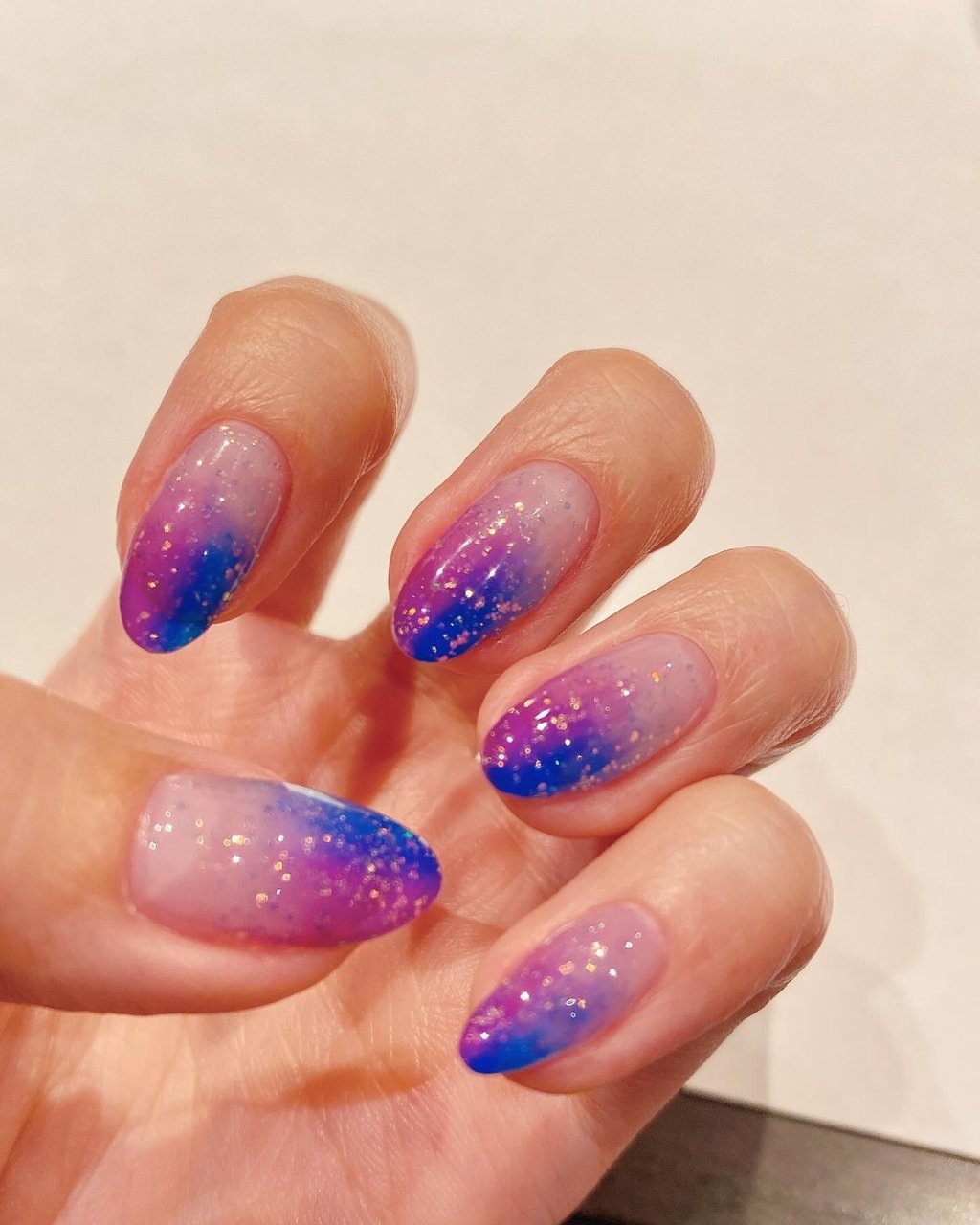 夏/シンプル/ワンカラー/ブルー/パープル - Nail Salon -Blooming-の