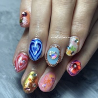 ネイル　平成女児ネイル　ギャルネイル　痛ネイル　派手ネイル　ネイルチップ 平成女児ネイル♡ #ゴテゴテネイル #ネイルサロン大阪 #ギャル