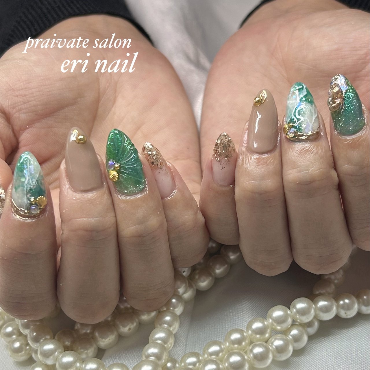 夏/ハンド/大理石/ニュアンス/マーメイド - 名古屋市天白区 自宅ネイル