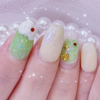 グリーン(緑)/#地雷ネイルのネイルデザイン｜ネイルブック