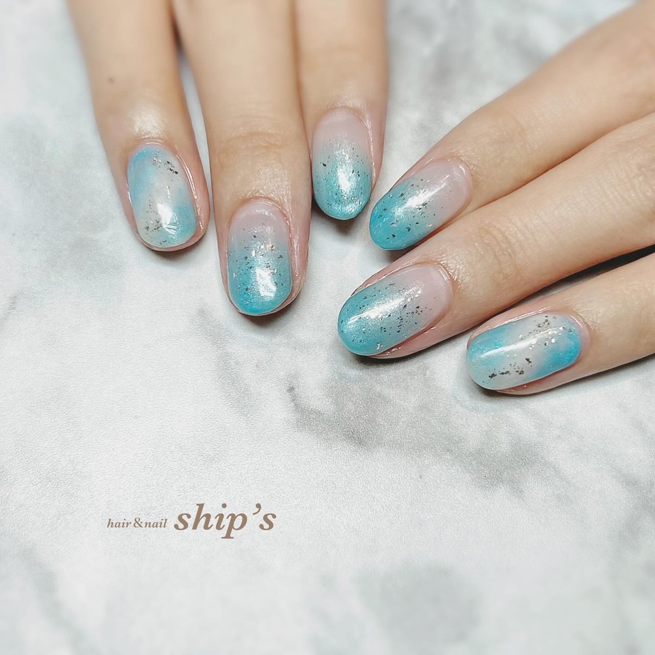 夏/ニュアンス/ホワイト/水色/ジェルネイル - ship's♡のネイル