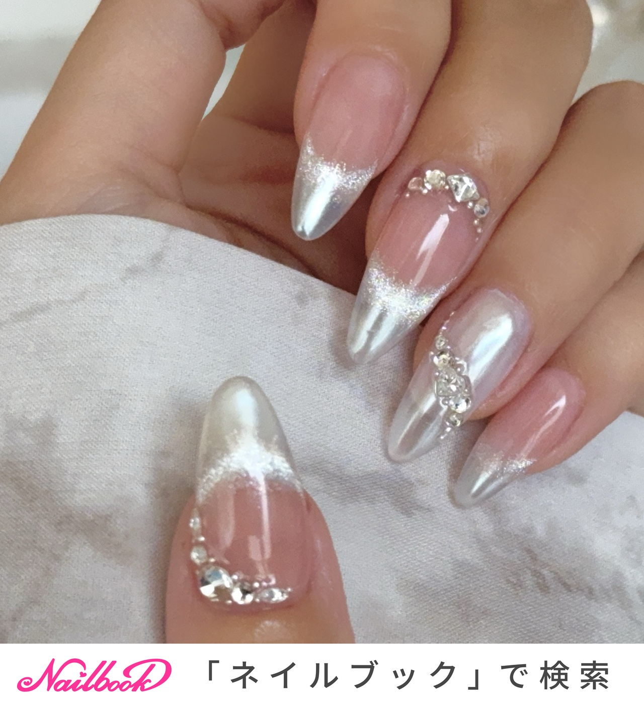 マグネット/ワンホン/ホワイト/クリア/シルバー - M_nailのネイル