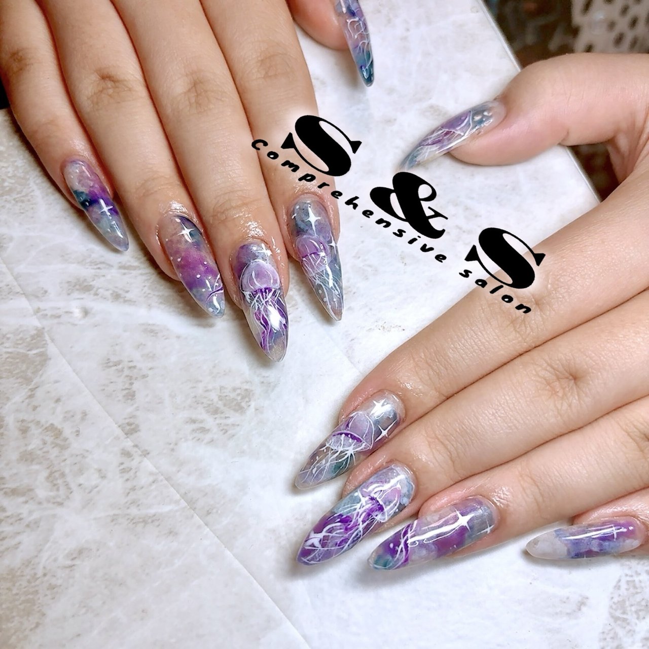 八王子ネイルサロンS&S 深夜ネイルやってます💜🩷のネイルデザイン[No
