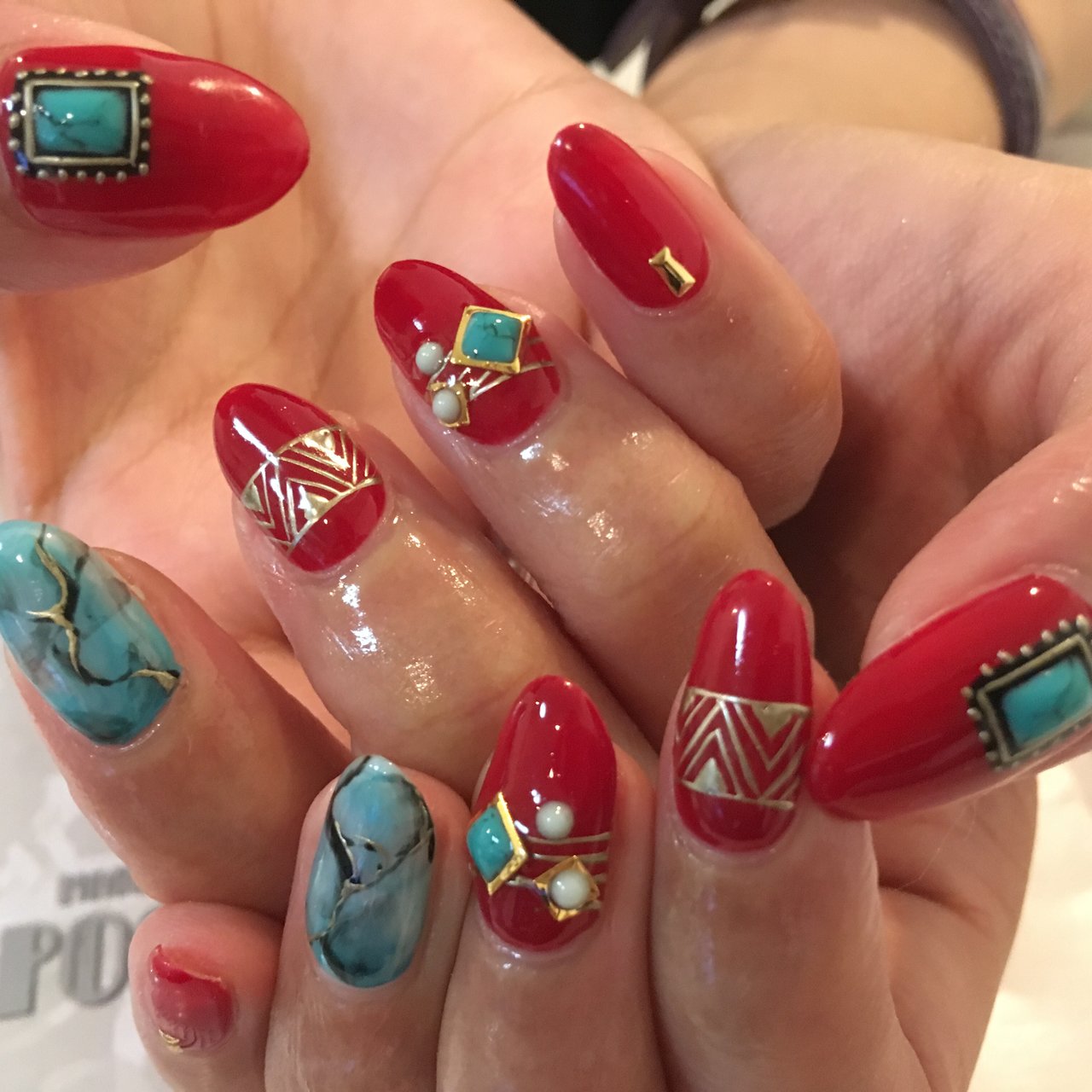 秋 ライブ クリスマス ハンド エスニック Nail Room Pocheのネイルデザイン No ネイルブック