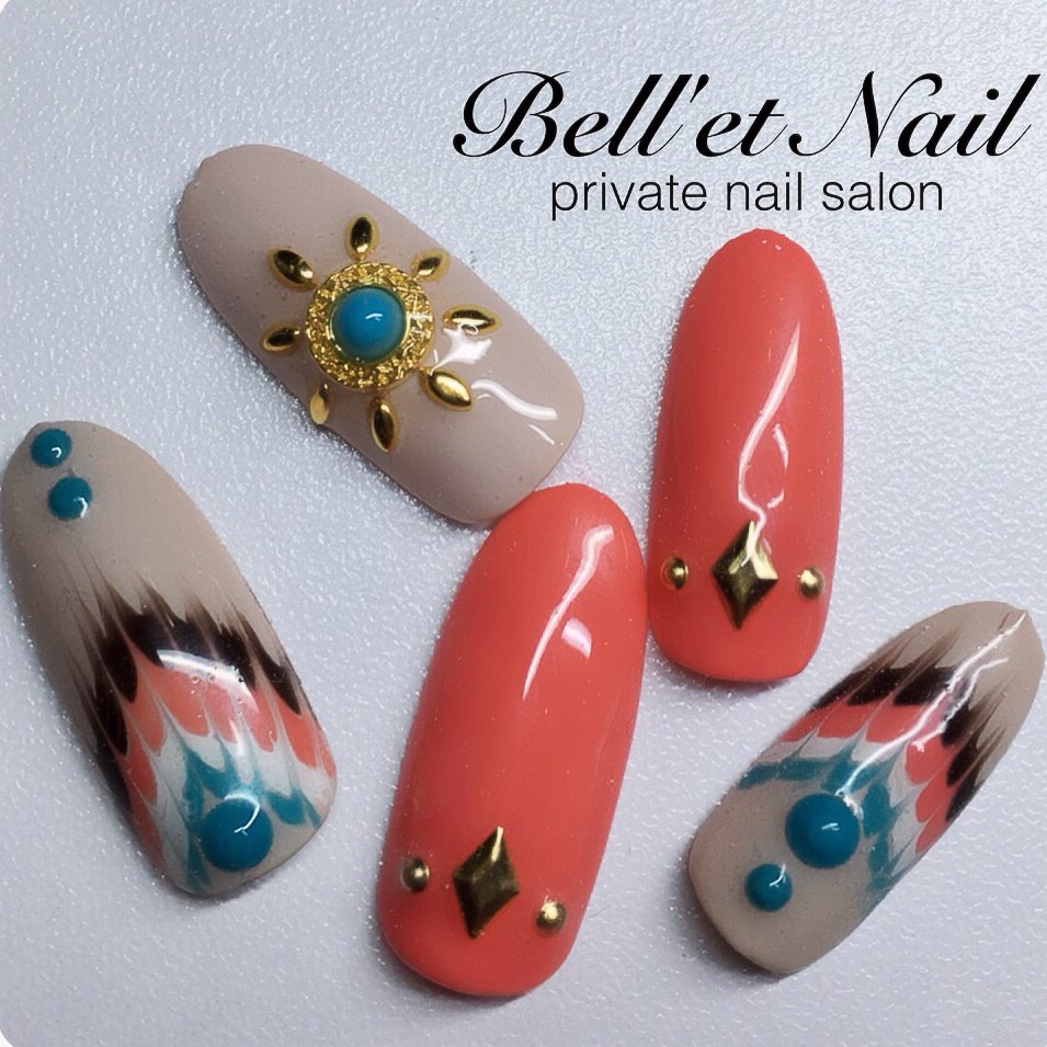 秋 エスニック ボヘミアン Bell Et Nail ネイリスト佐藤綾子のネイルデザイン No 2462864 ネイルブック