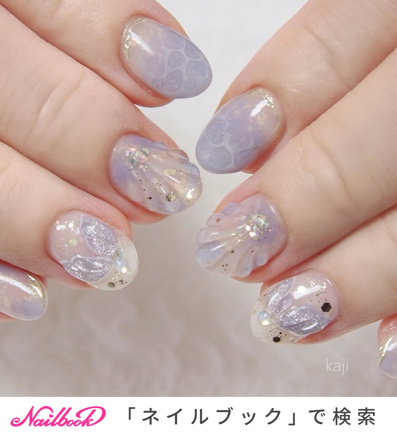 ☆kiki_nail☆ 可愛らしいキラキラワンホンネイル】パーツやラメも豊富であなた