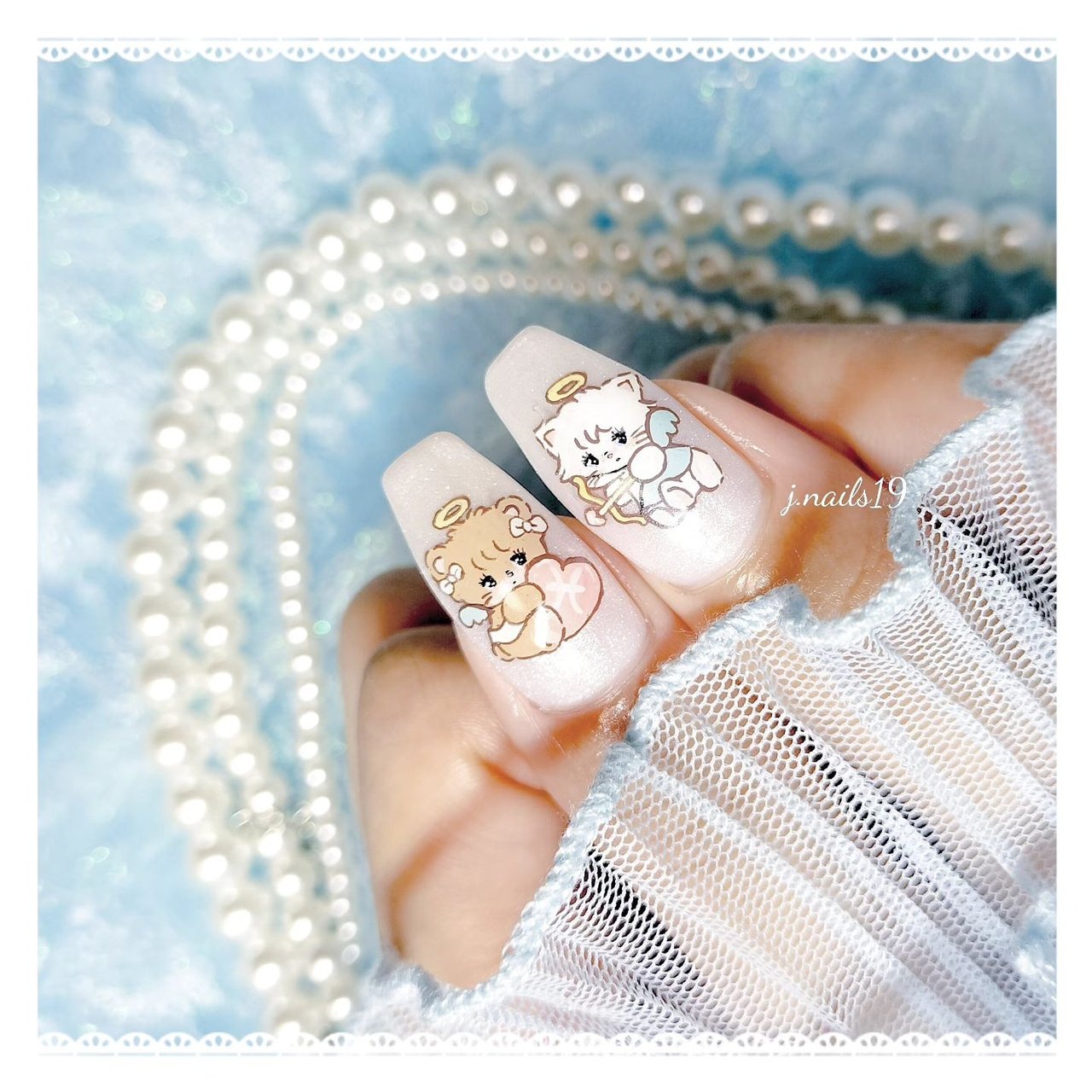 Mオーダーネイルチップ キャラクター付き オールシーズン/デート/女子会/推し活/ハンド - j.nails19のネイル