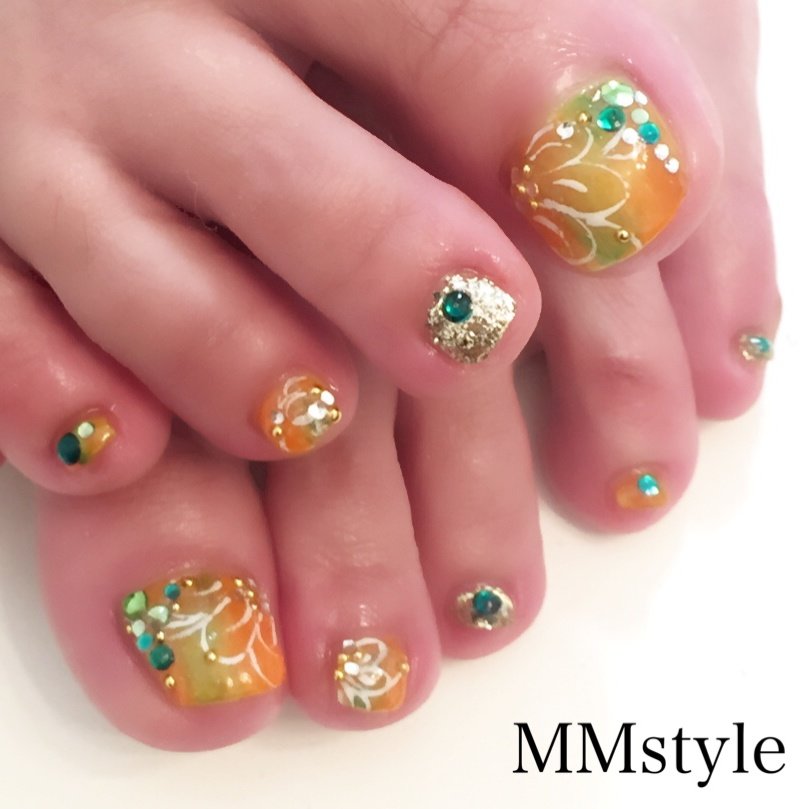 海 リゾート デート 女子会 フット Can I Dsessy川崎東口店のネイルデザイン No ネイルブック