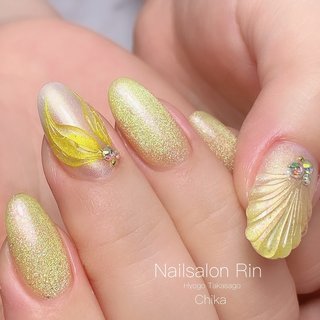 シェル(貝殻)/#マグネットネイルデザインのネイルデザイン｜ネイルブック 