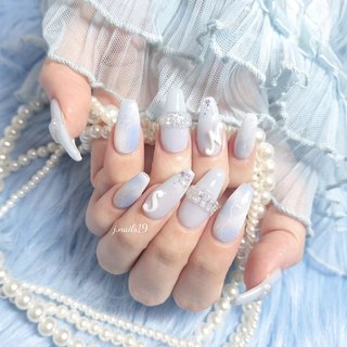 パープル(紫)/#イニシャルネイルのネイルデザイン｜ネイルブック 