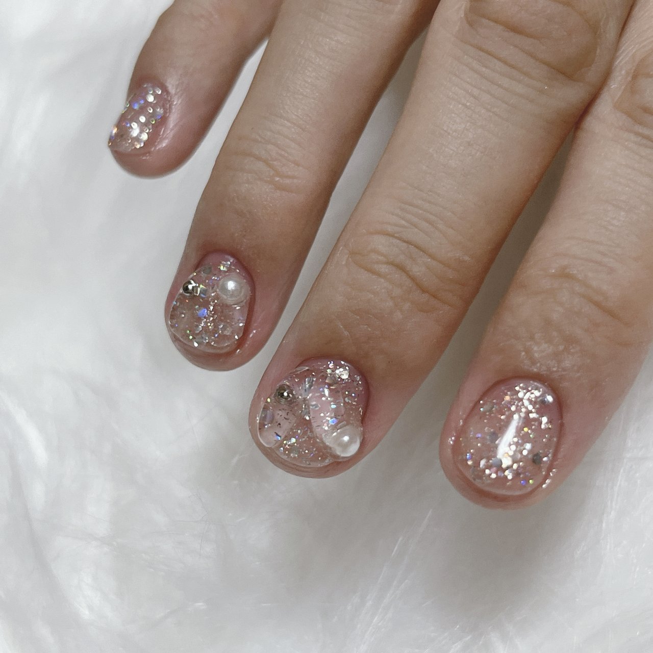 ハンド/ラメ/ニュアンス/大人/ちゅるん - mii0069のネイルデザイン[No