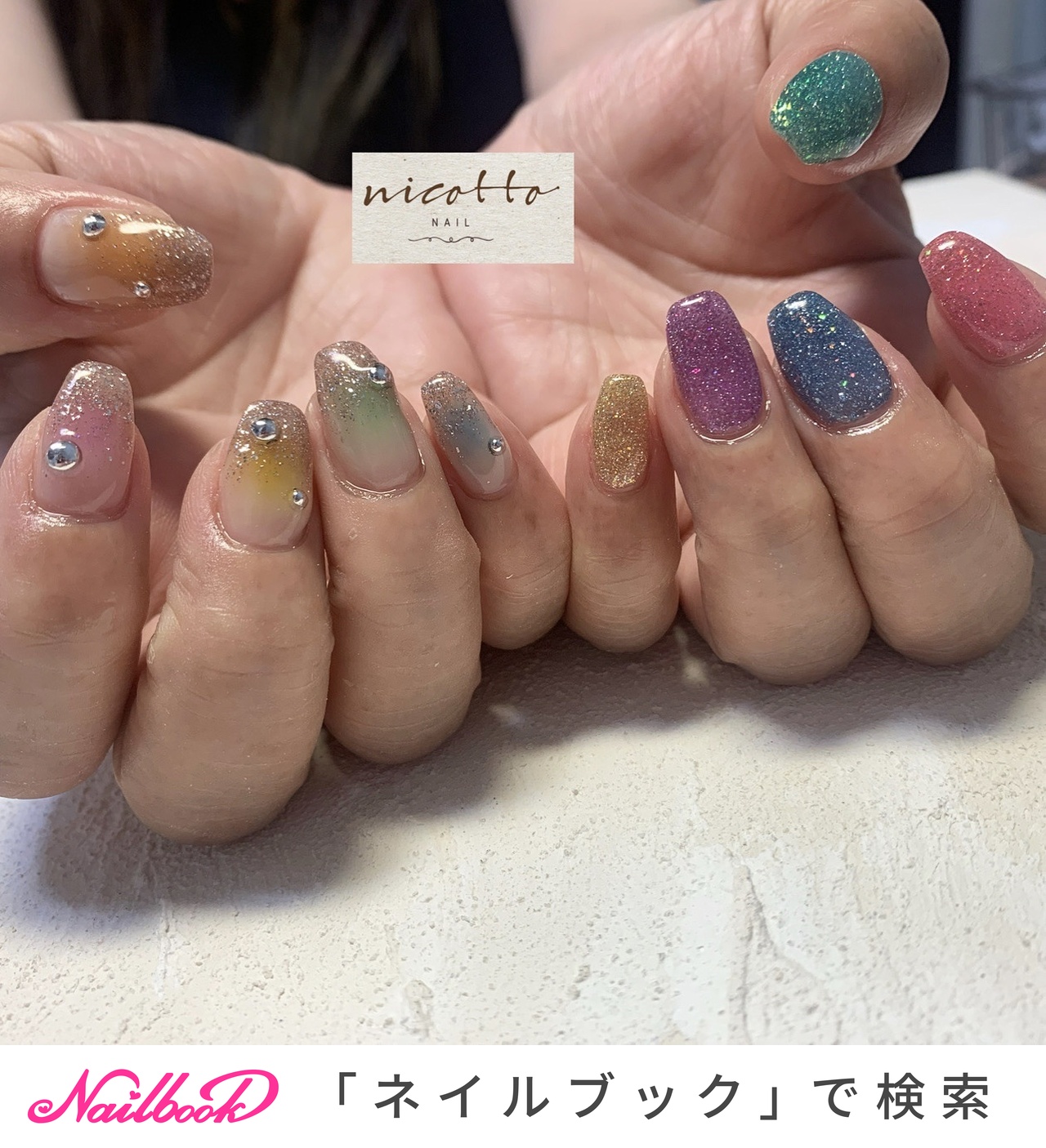 まちゃ ホワイトチェック チークネイルチップ ホワイトチェック チークネイルチップ - ALPHANAIL'S GALLERY