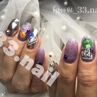 おすすめ順｜ラメ/パープル/#M&M'sネイルのネイルデザイン｜ネイルブック