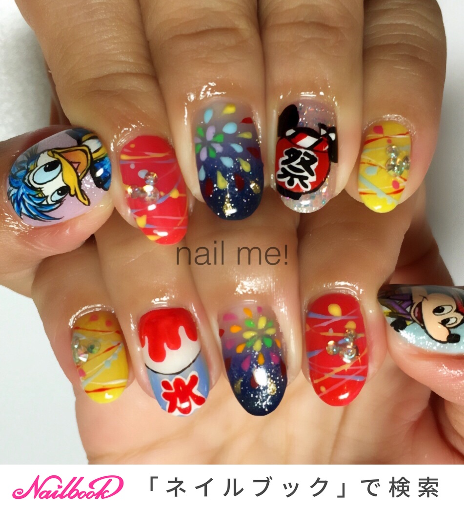 夏 海 浴衣 ハンド 痛ネイル Nail Me 天田千鶴子のネイルデザイン No ネイルブック