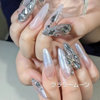 ネイルチップ ワンホン クリアストーン グラデーション オーロラ ホロ