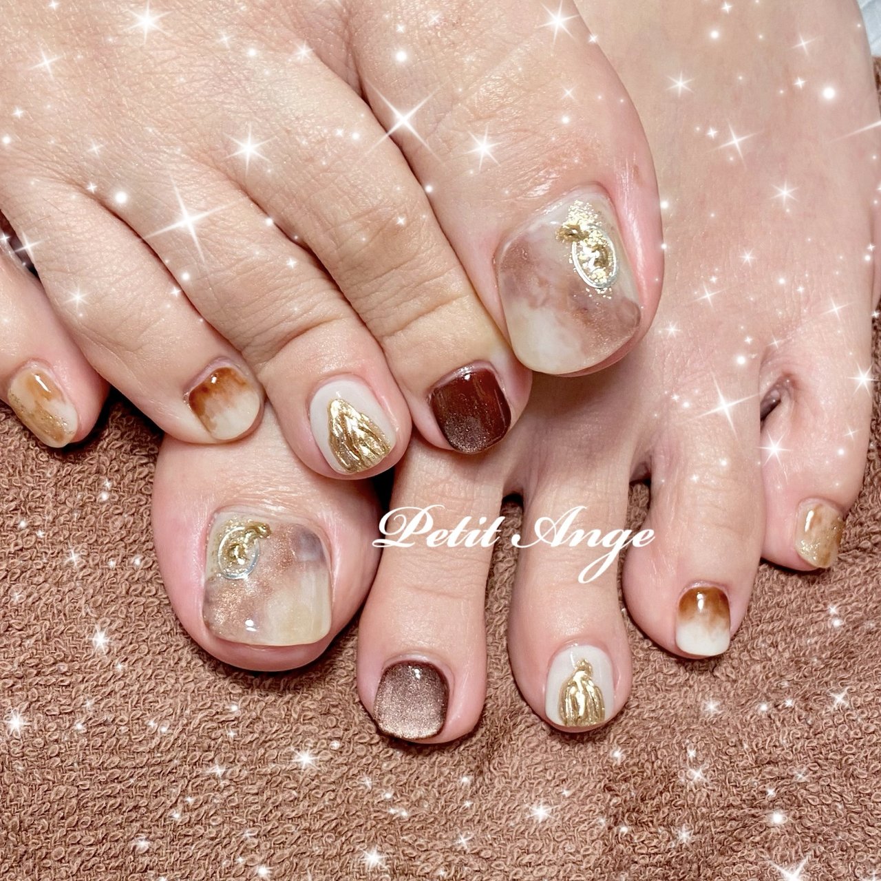 ネイルチップ オーダー キルティング マグネット エンジェル ミラー ニュアンス オーダーネイルチップ ニュアンスネイル 秋ネイル シェル マグネット