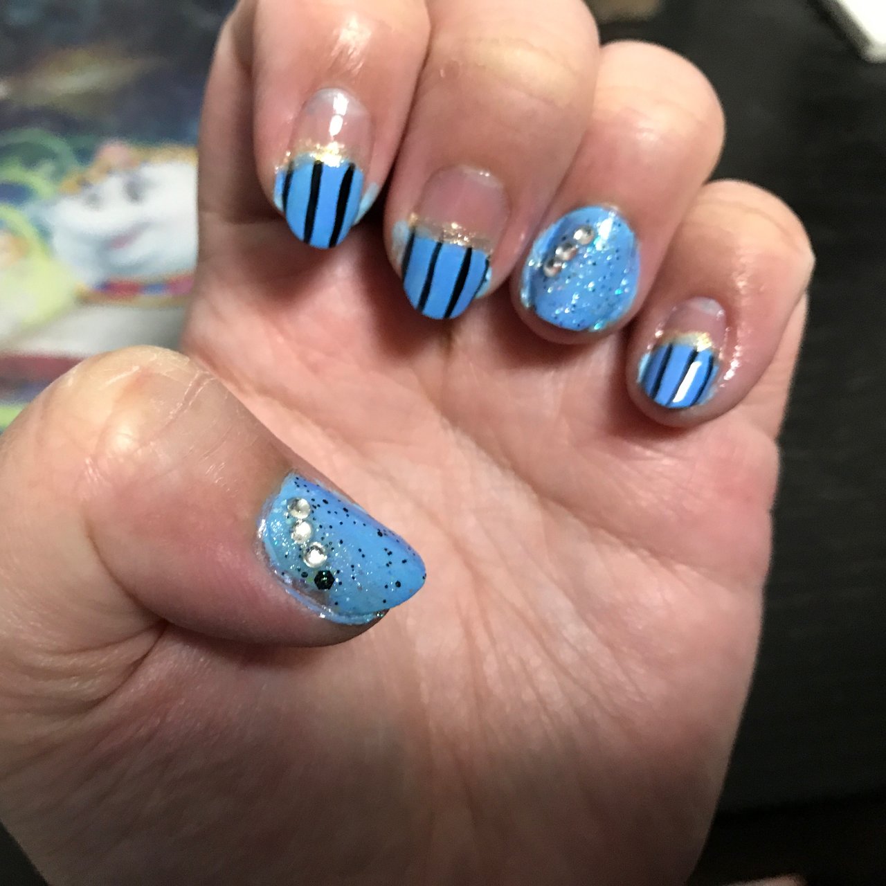 ブルー マニキュア セルフネイル Gahiのネイルデザイン No ネイルブック