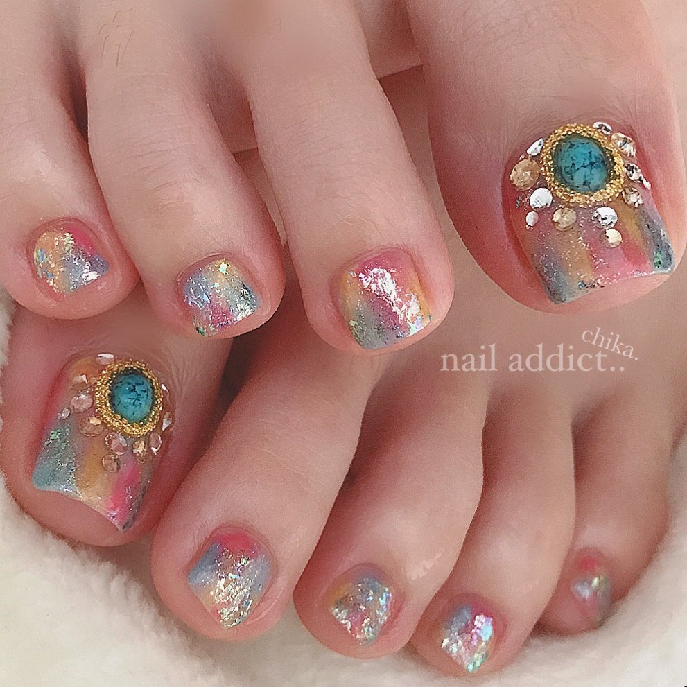 夏 旅行 海 リゾート フット Nail Addict ネイルアディクト 大人の為のネイルサロン下関のネイルデザイン No ネイルブック