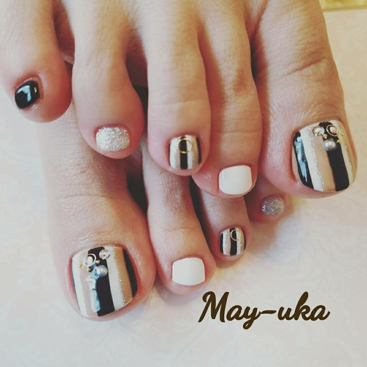 秋 フット ショート ジェルネイル お客様 自宅ネイルサロン May Ukaのネイルデザイン No ネイルブック