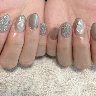 オーダーネイルチップNo.401 大理石 キラキラ ニュアンス