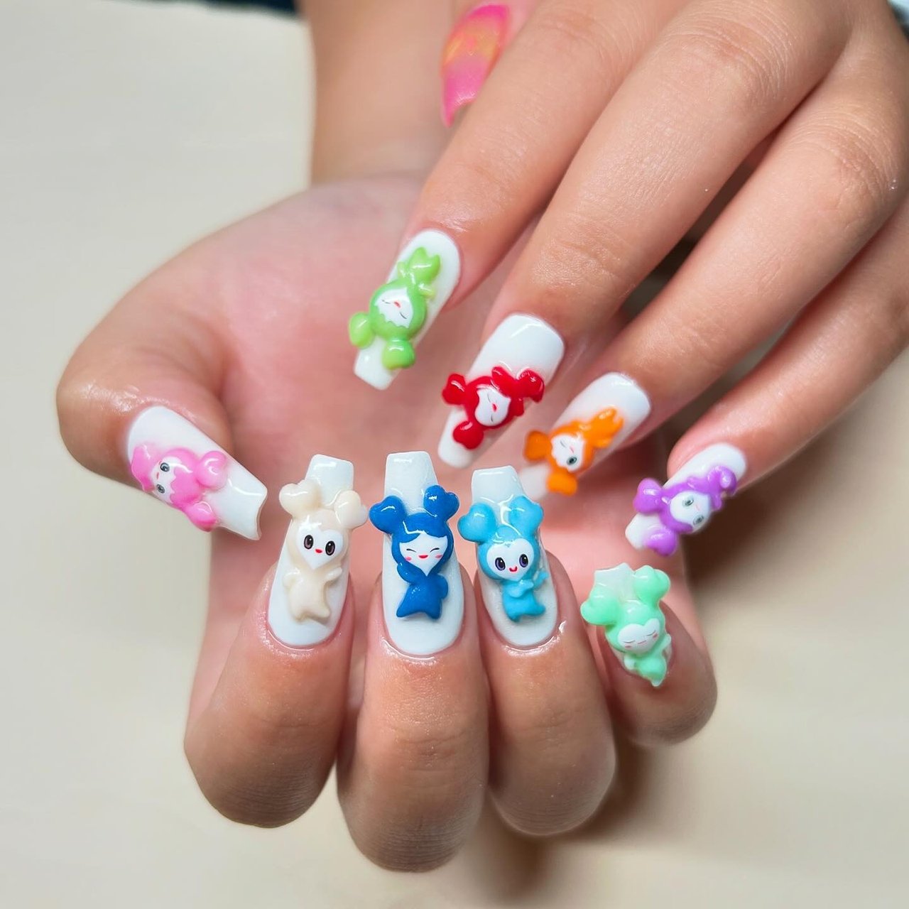 ライブ/推し活/ハンド/3D/ロング - NICHI nail salon & schoolのネイル