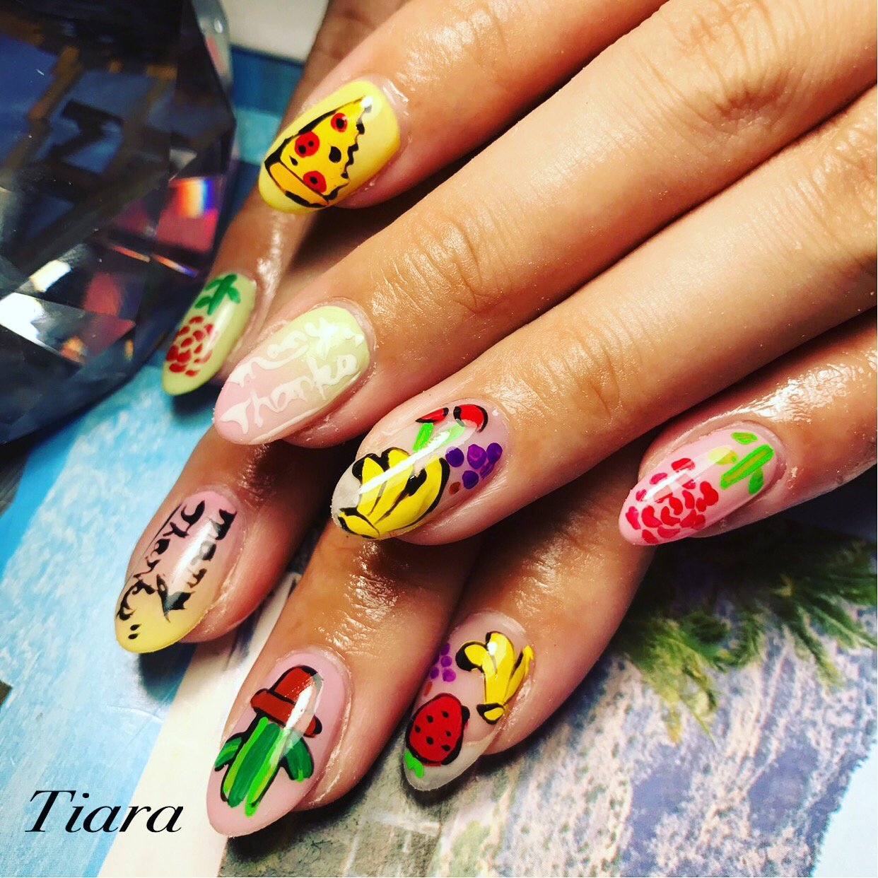 ライブ ハンド フラワー フルーツ ロング Nail Tiaraのネイルデザイン No ネイルブック