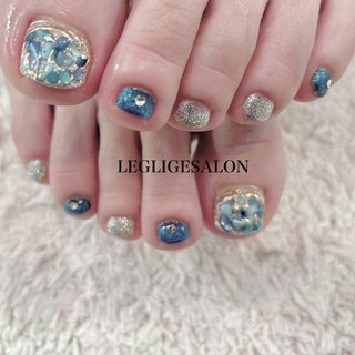 フットネイルチップ No.74 深海 奥行きシェル