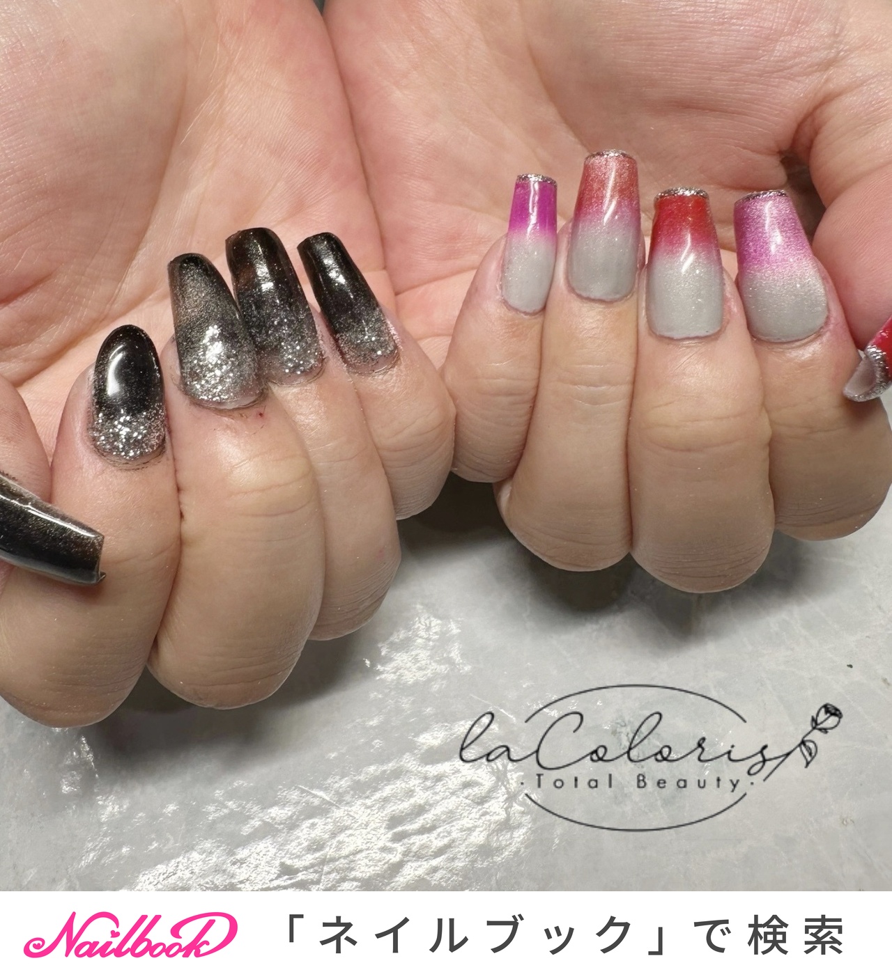ピンク/グレー/＃派手ネイルのネイルデザイン｜ネイルブック 