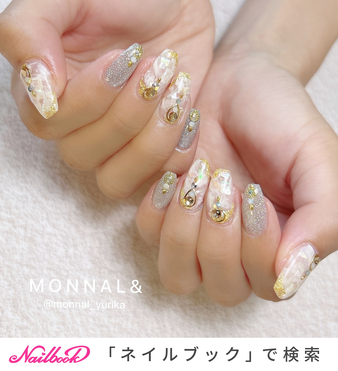 ホワイト大理石ネイルのネイルデザイン｜ネイルブック