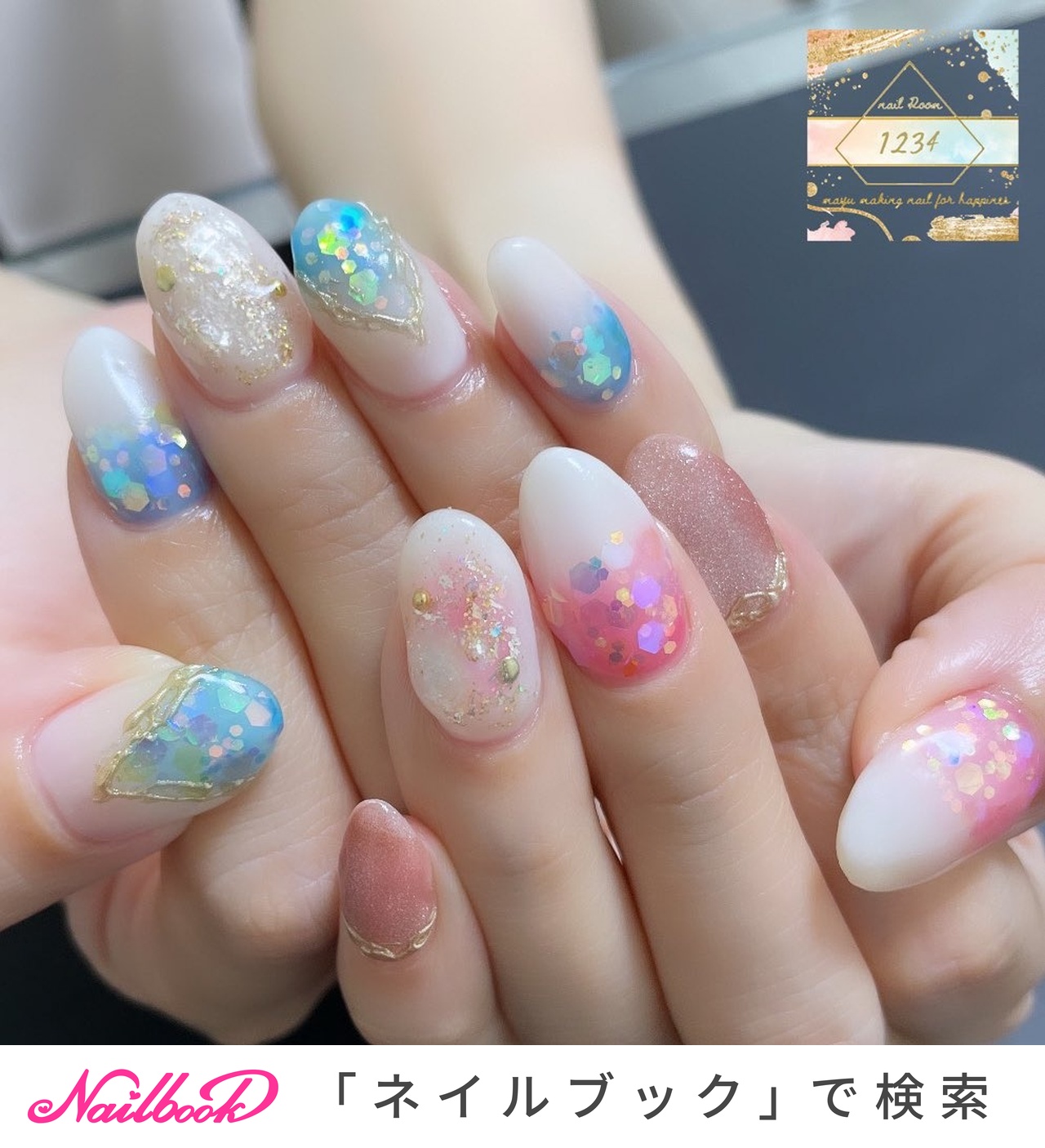 2025年】新着順｜ブルー(青)/#指先からhappyに♡のネイル