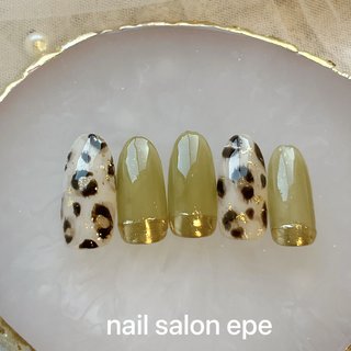 ネイルチップニュアンスレオパード3Dヒョウ柄帽子くまさんリボン953 34946021695856c6a8e97025957fe1
