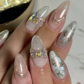 フラワー/#うねうねネイルのネイルデザイン｜ネイルブック 