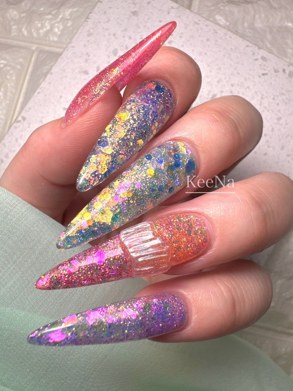 ネイルスカルプ ラメグラデーションパウダーまとめ売り キラキララメ