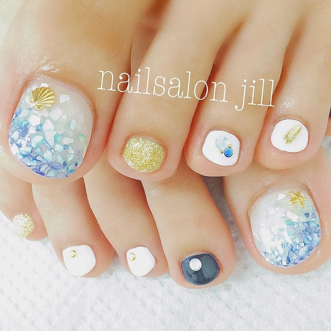 夏 海 リゾート 浴衣 フット Nailsalonjill ネイリスト遠藤のネイルデザイン No ネイルブック