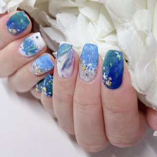 縁起の良い海ネイル☆タツノオトシゴが可愛い！” | ネイル好きな
