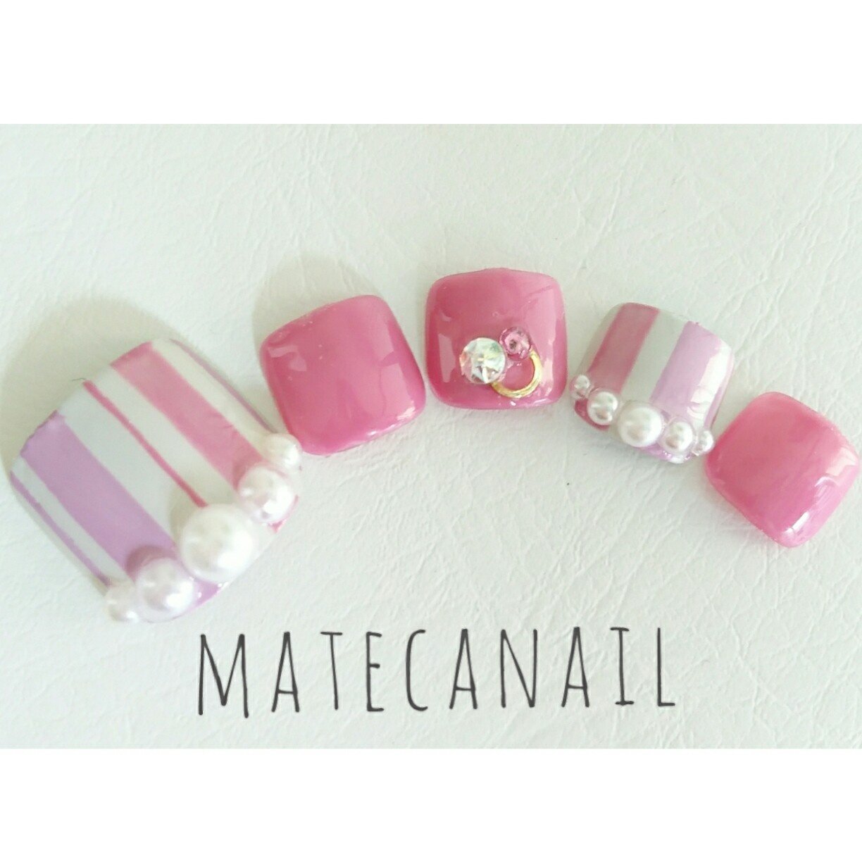 フット ストライプ ピンク パープル グレー Frange Nailのネイルデザイン No ネイルブック
