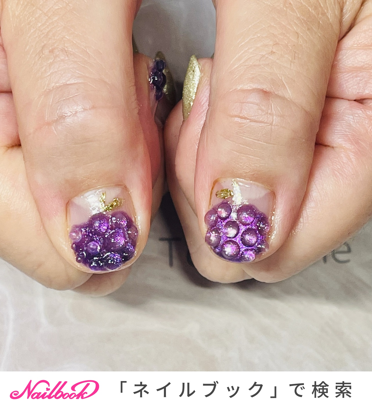 アートネイル クリアベース ゴールド装飾 みつみ #スカルプネイル #スカルプチュア #スカルプデザイン