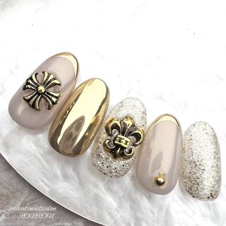 人気順｜ゴールド(金)/#クロムネイルのネイルデザイン｜ネイルブック