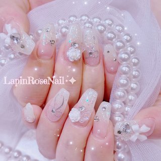 リボン/ホワイト/#推しネイルのネイルデザイン｜ネイルブック 