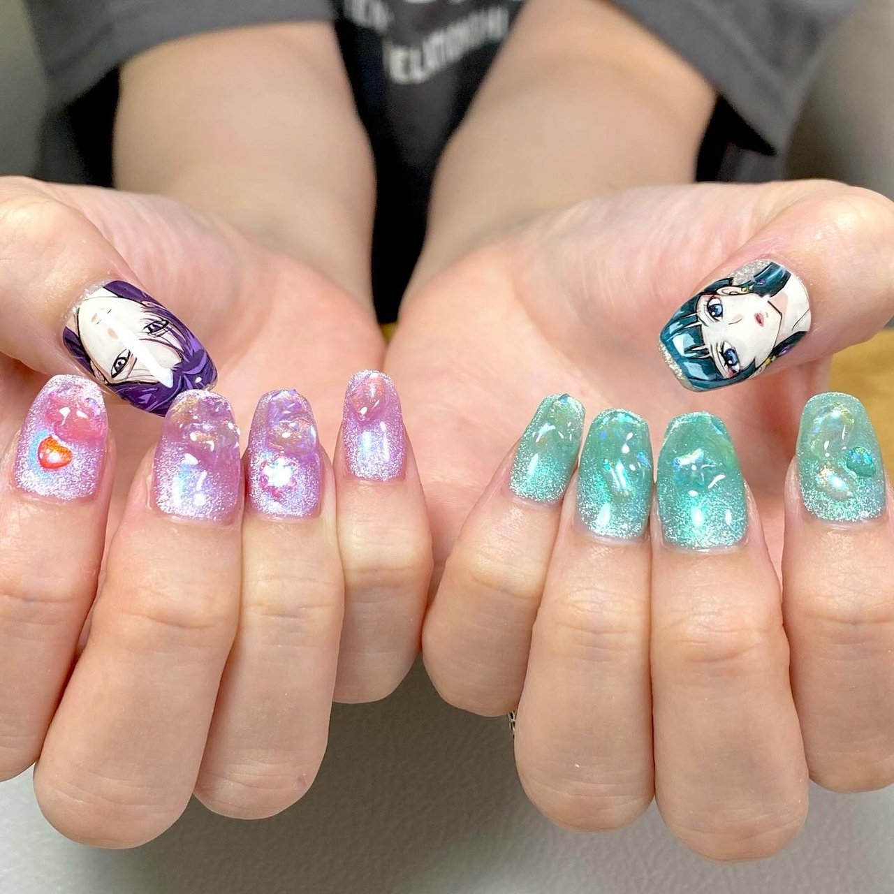 推し活/ハンド/3D/リボン/キラキラ - fave.nail.chihiroのネイル 