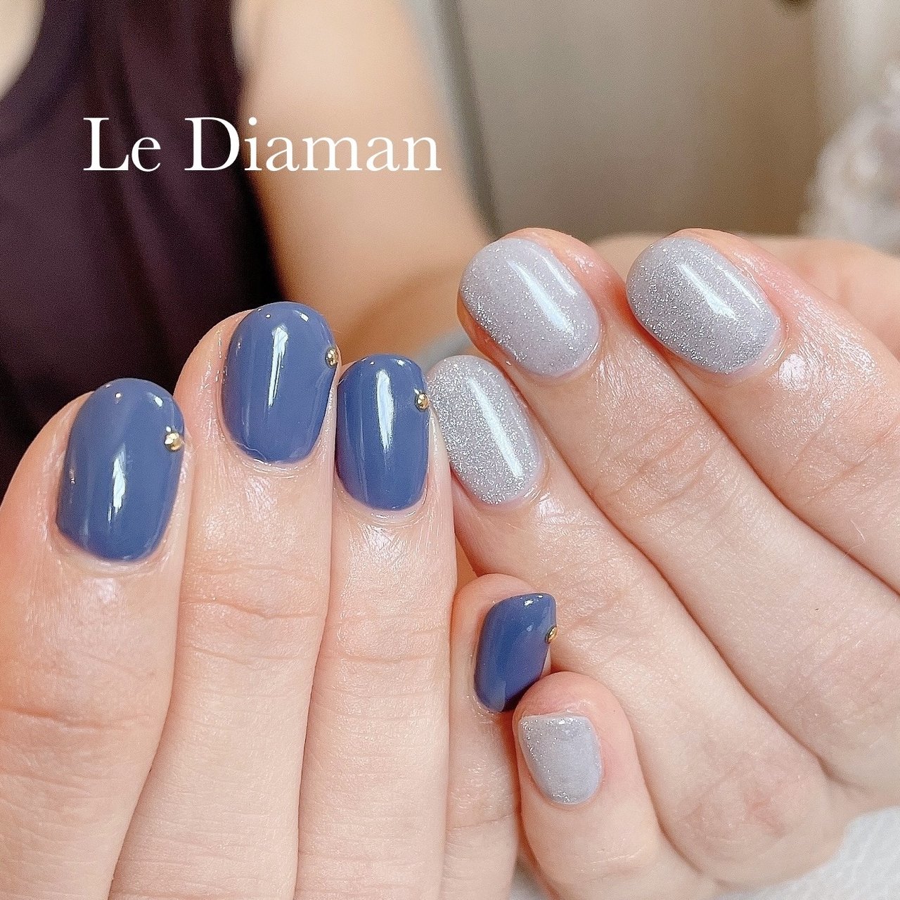 秋/ハンド/ワンカラー/マグネット/ショート - le_diamanのネイル 