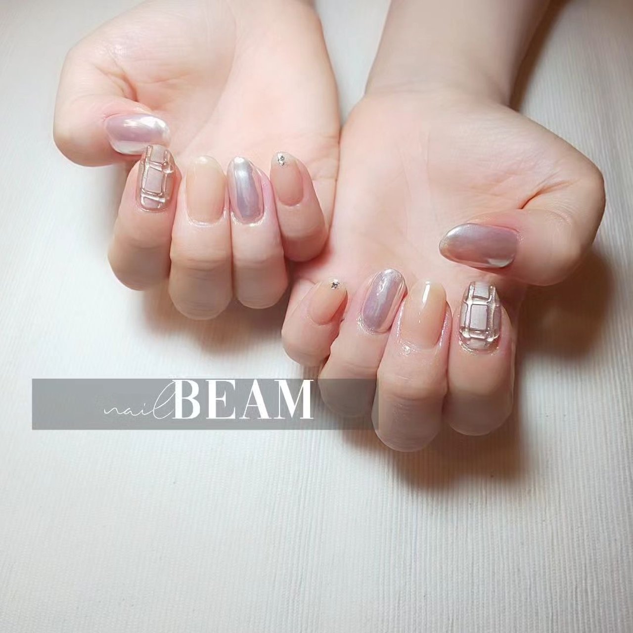 ネイルチップ オーダー チェック マグネット ミラー ニュアンス