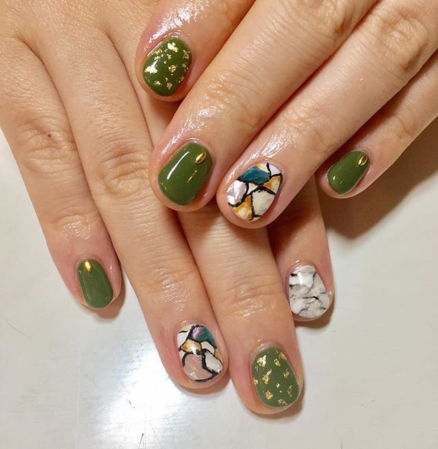 秋 ハンド シェル ショート オレンジ Ailee Nailのネイルデザイン No ネイルブック