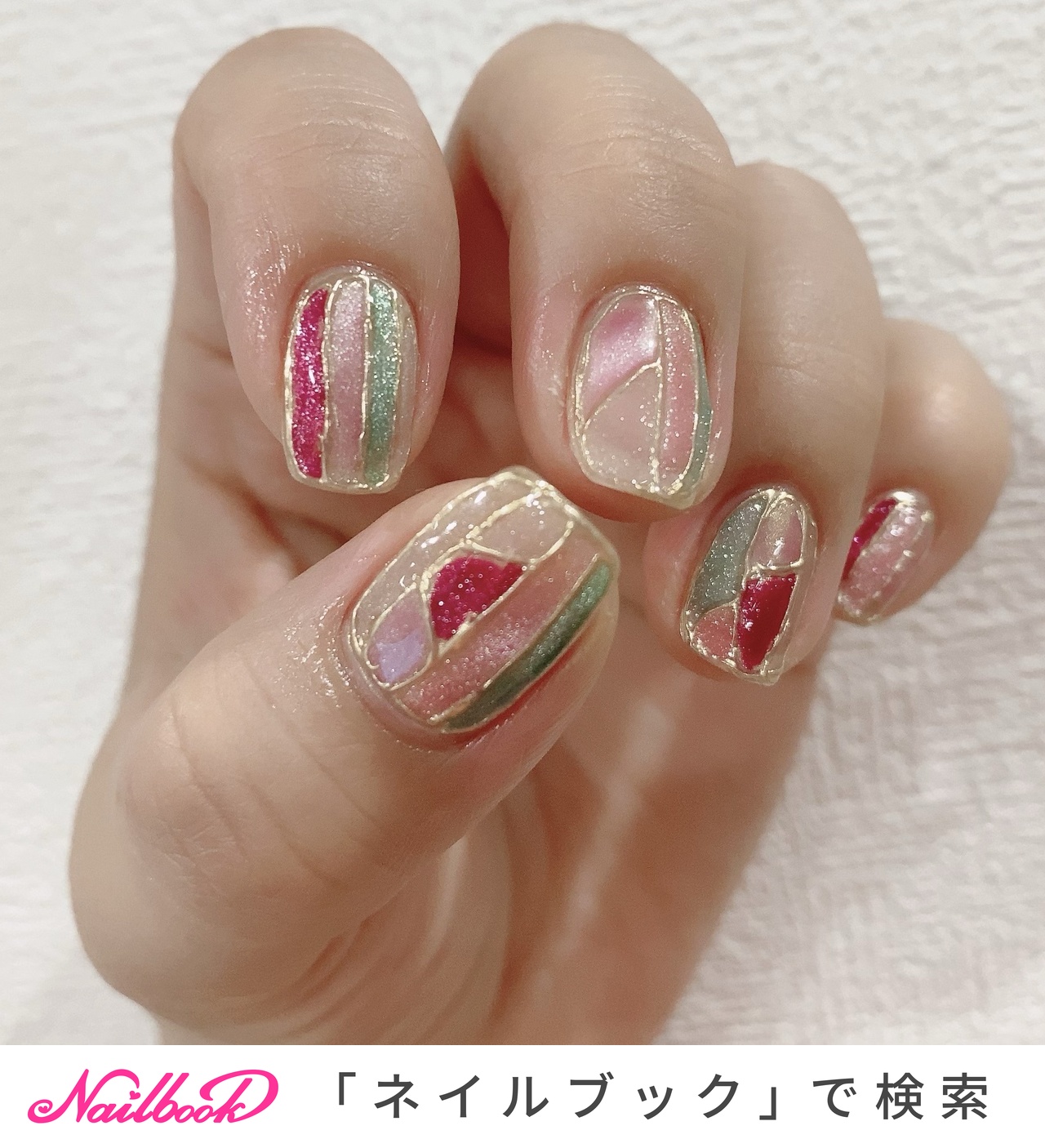 ステンドグラス　ハンドメイド　pink fox 02172445e3f6b66ad2374eb58d4668